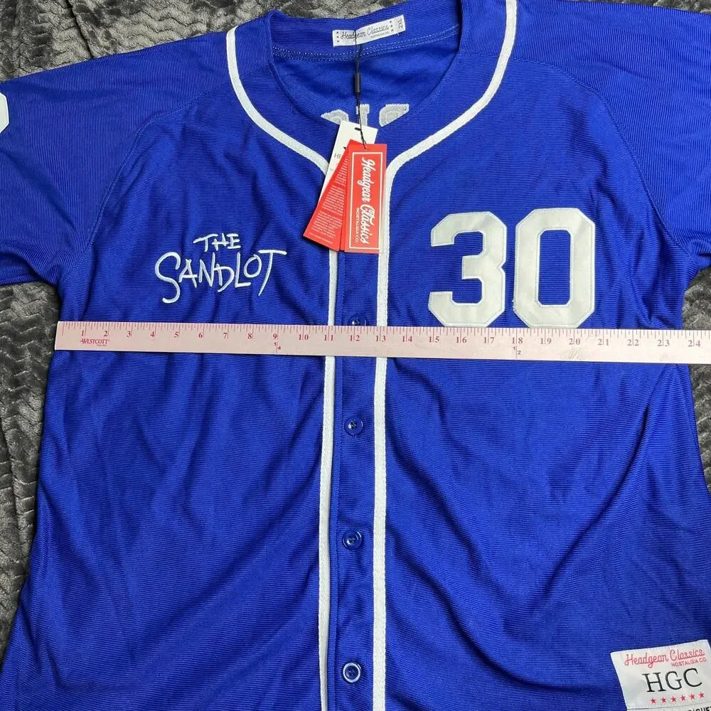 THE SANDLOT Benny Rodriguez 30 Baseball jersey 2XL 1993 Headgear Classics Blue